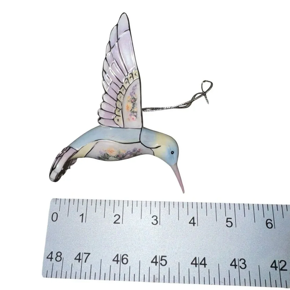 Lena Liu's Crystal Blue Hummingbird Precious Jewels Ornament Bradford Editions‎